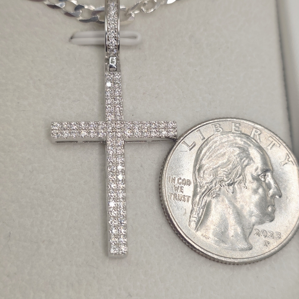 ✨ Dazzling Moissanite Silver Cross Necklace ✨ - Picture 5 of 5